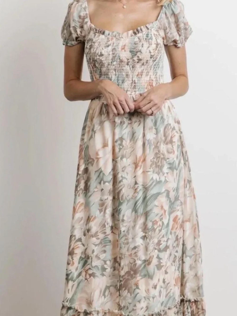 Baltic Born Larissa Floral Maxi Dress in Blush, Sage & Cream